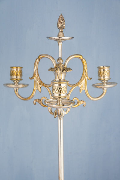 Antique English Silverplate Candelabra Pair