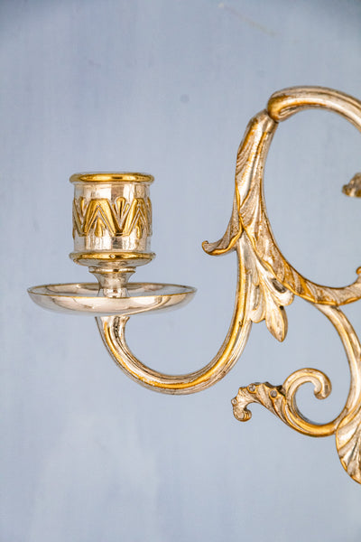 Antique English Silverplate Candelabra Pair