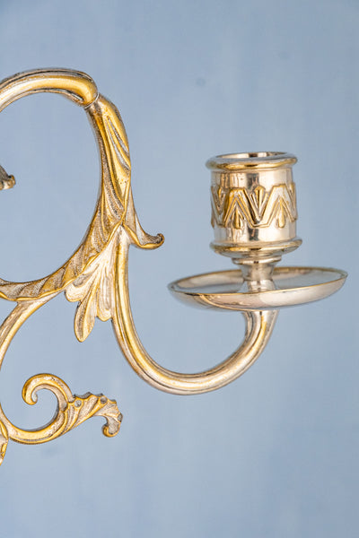 Antique English Silverplate Candelabra Pair