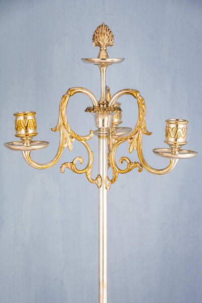Antique English Silverplate Candelabra Pair