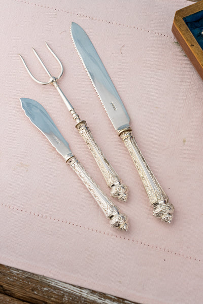 Antique English Silverplate Cutlery Service - 27 Piece Set