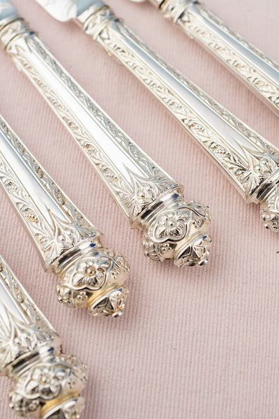 Antique English Silverplate Cutlery Service - 27 Piece Set