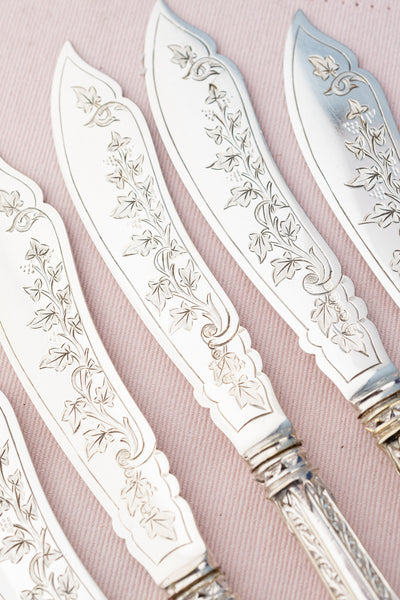 Antique English Silverplate Cutlery Service - 27 Piece Set
