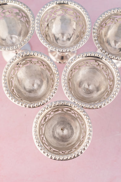 Antique English Silverplate Egg Cruet - Service for 6