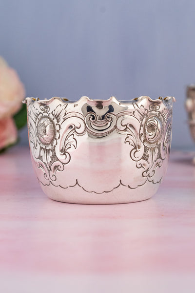 Victorian English Silverplate Milk and Sugar Set in Stand