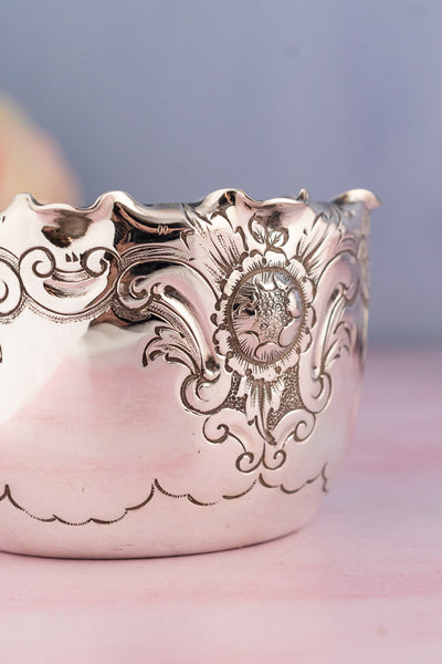 Victorian English Silverplate Milk and Sugar Set in Stand