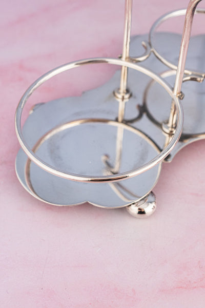 Victorian English Silverplate Milk and Sugar Set in Stand