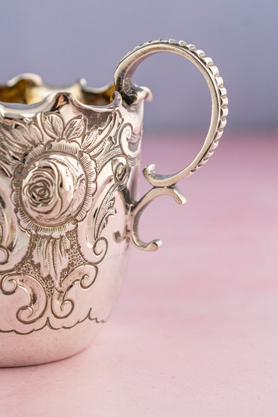 Victorian English Silverplate Milk and Sugar Set in Stand