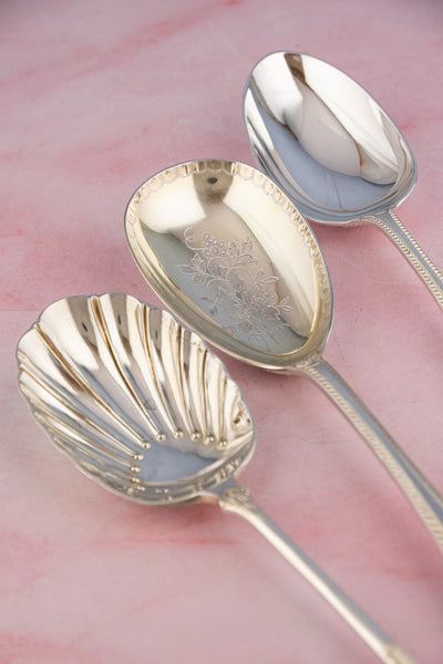 Antique Silverplate Serving Spoons