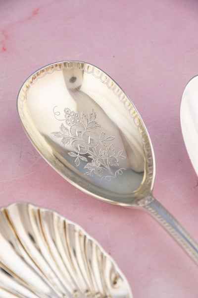 Antique Silverplate Serving Spoons