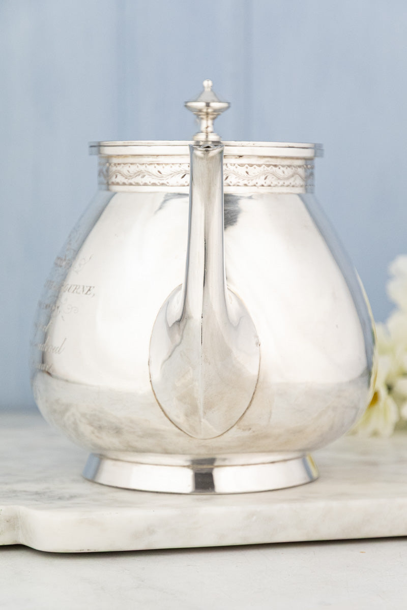 Antique English Victorian Silverplate Teapot
