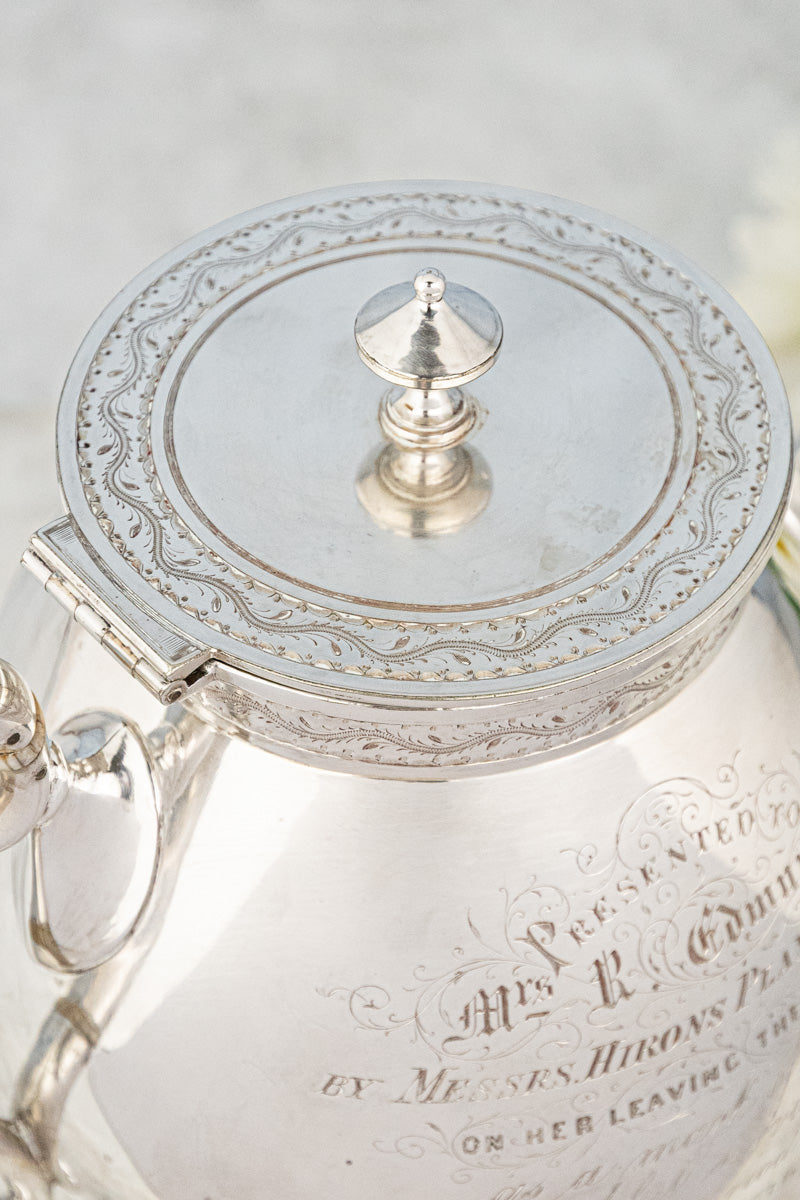 Antique English Victorian Silverplate Teapot