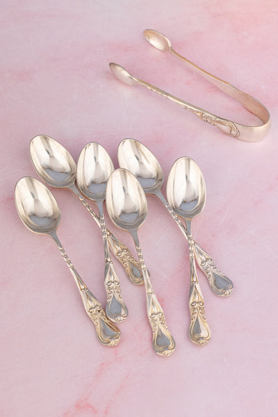 Antique English Silverplate Teaspoon Set - Service for 6