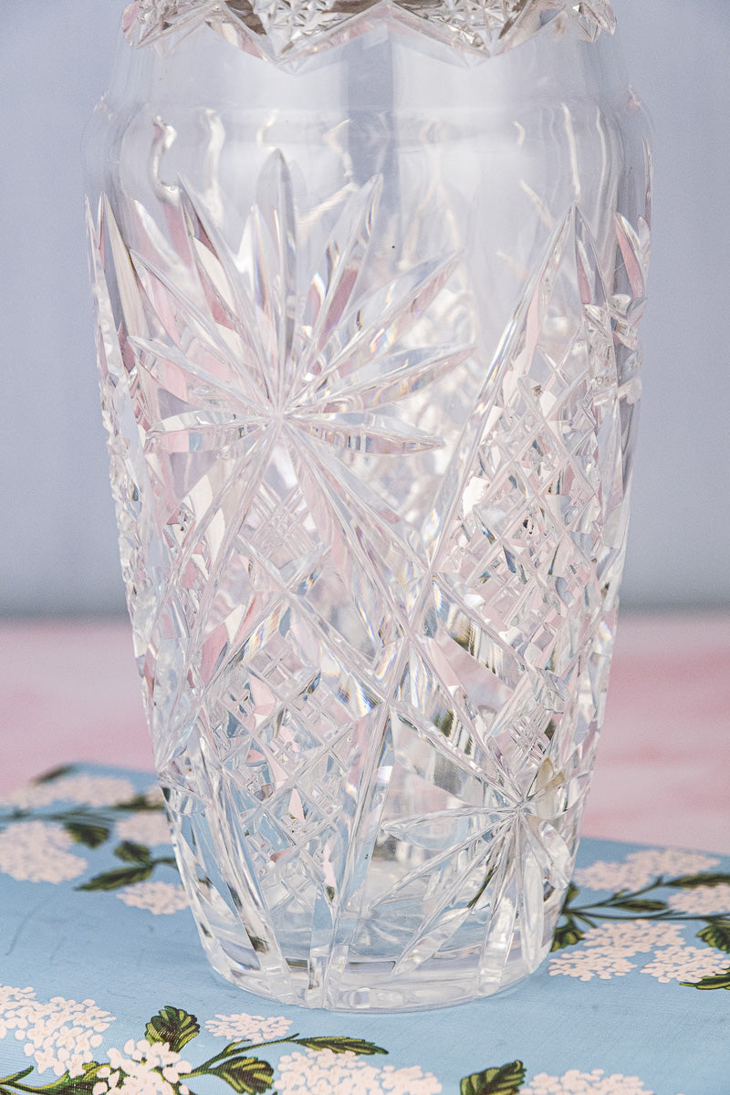 Antique English Silverplate and Crystal Cocktail Shaker
