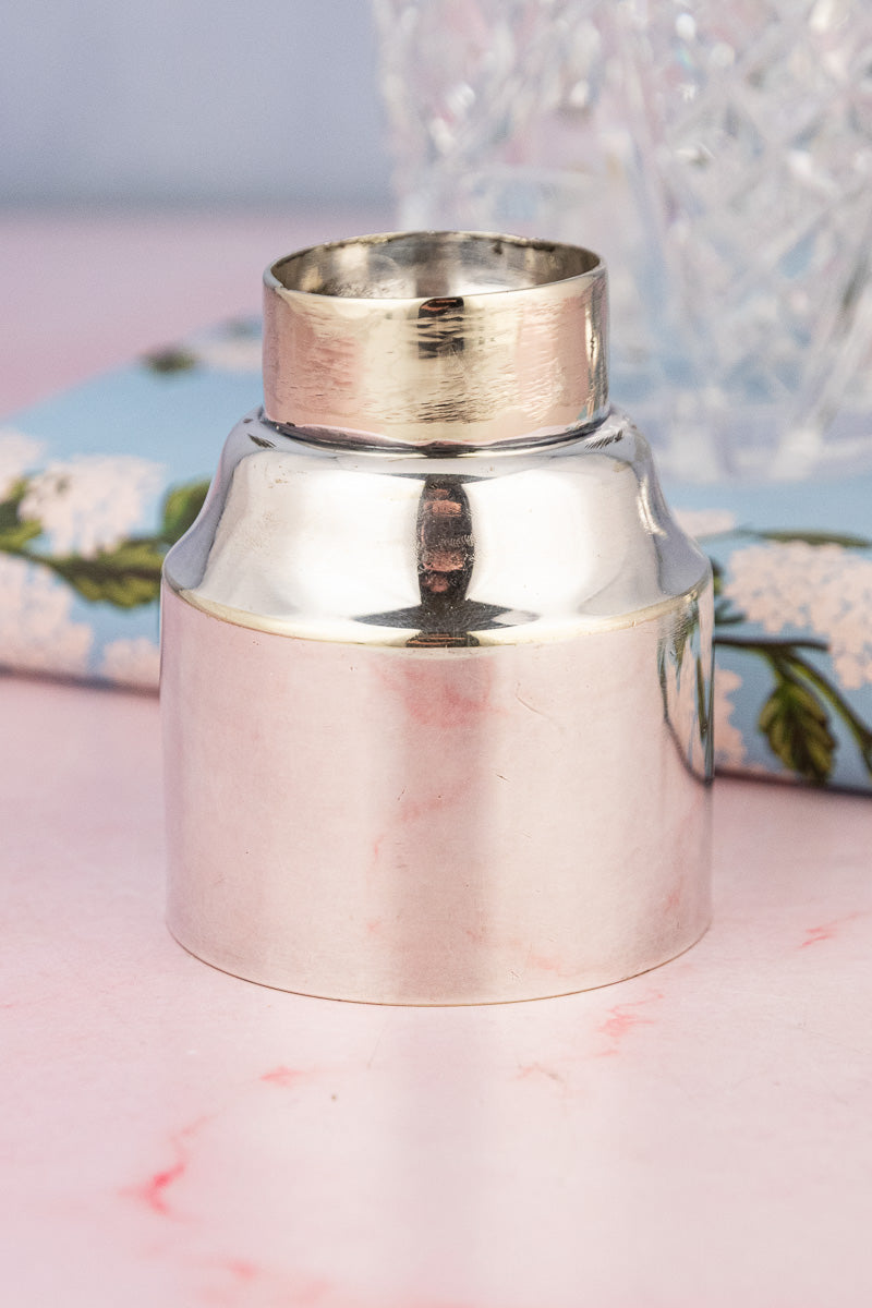Antique English Silverplate and Crystal Cocktail Shaker