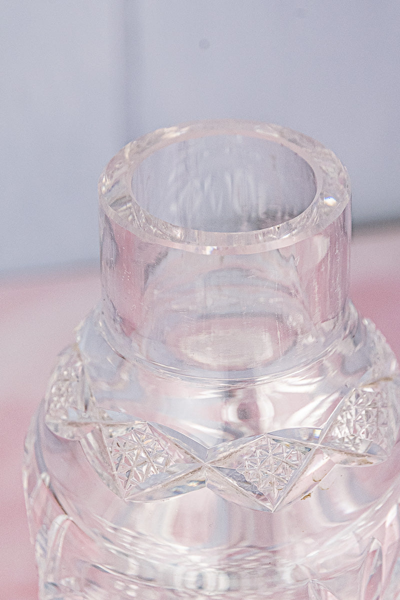 Antique English Silverplate and Crystal Cocktail Shaker
