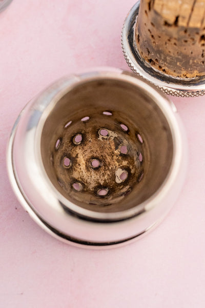 Antique English Silverplate and Engraved Crystal Cocktail Shaker