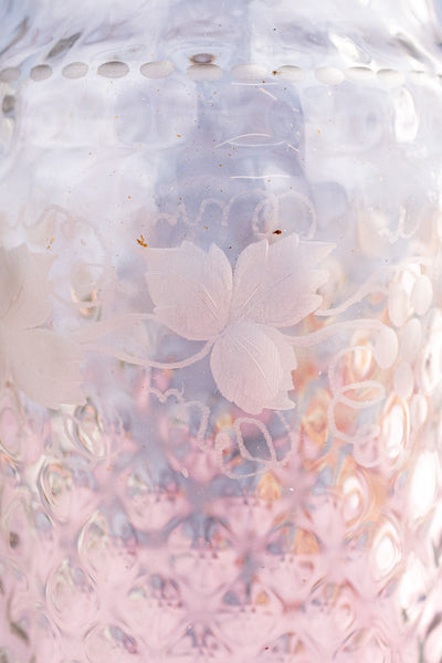 Antique English Silverplate and Engraved Crystal Cocktail Shaker