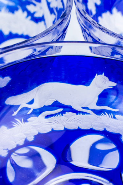 Antique Etched Cobalt Coupe - Set of 10