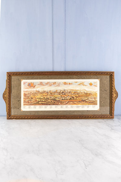Antique Paris Panoramic Framed Print