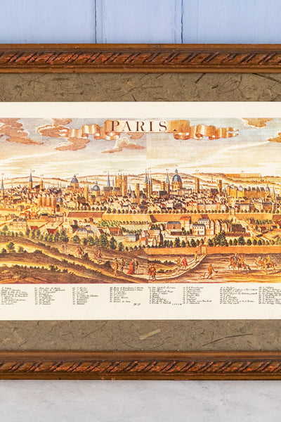 Antique Paris Panoramic Framed Print