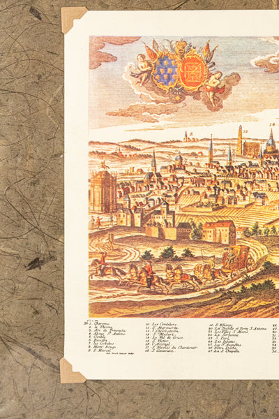 Antique Paris Panoramic Framed Print