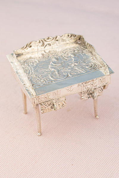 Antique European Silver Miniature Desk