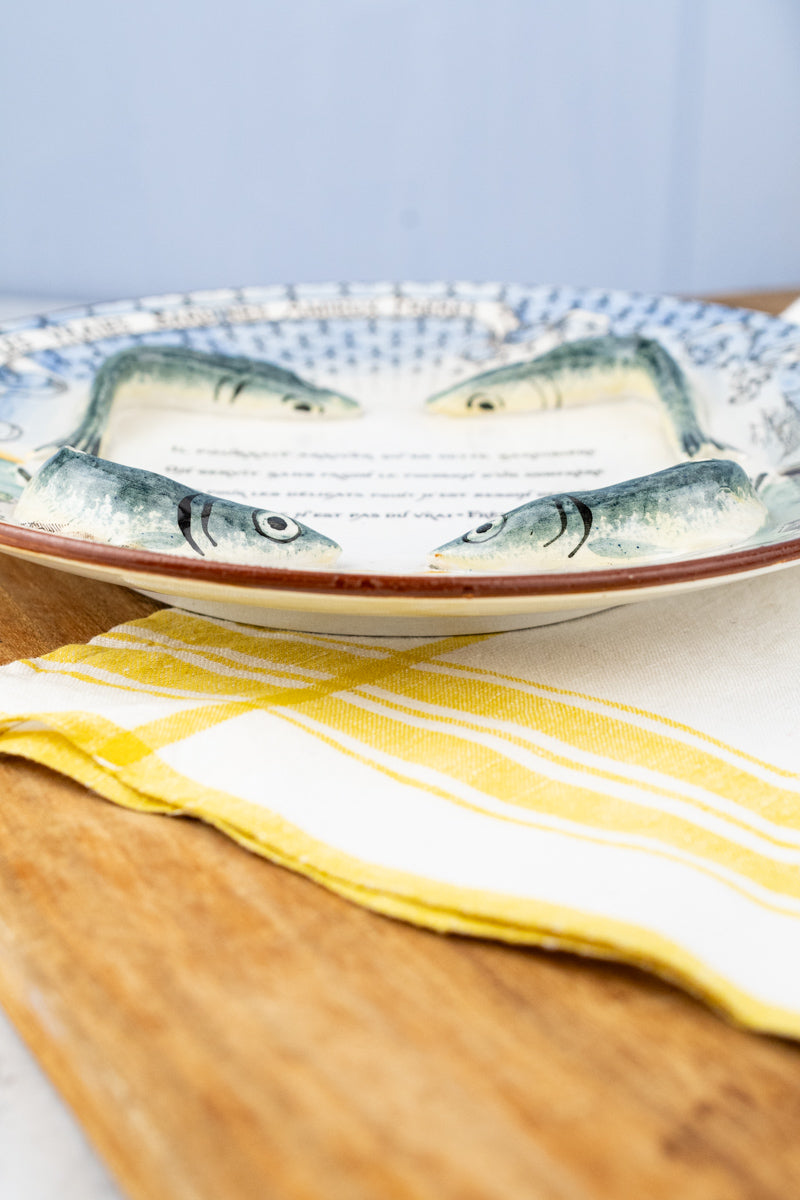 Antique French Amieux Frères Sardine Plate