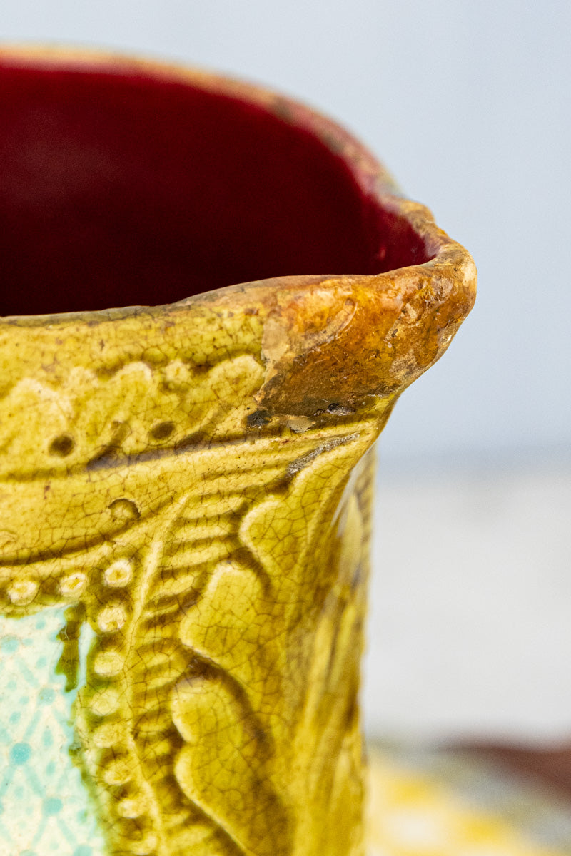 Antique French Barbotine Pitcher, image 10 of 13