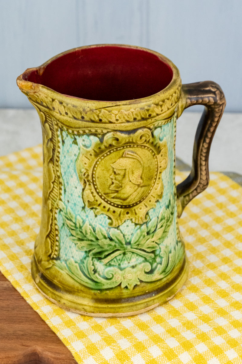 Antique French Barbotine Pitcher, image 6 of 13