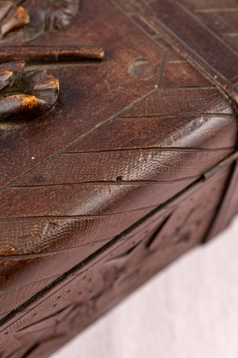Antique French Carved Wooden Box, image 15 of 22