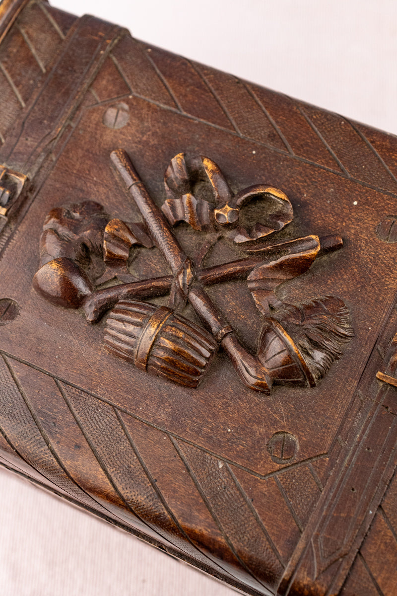 Antique French Carved Wooden Box, image 6 of 22