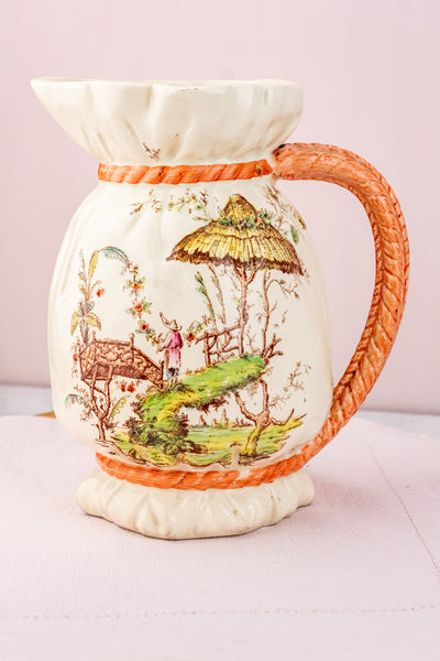 Antique French Faïence Chinoiserie Pitcher