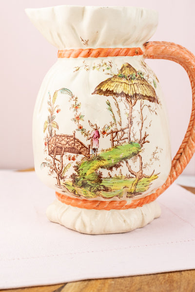 Antique French Faïence Chinoiserie Pitcher