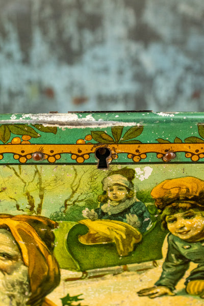 Antique French Christmas Treasure Tin