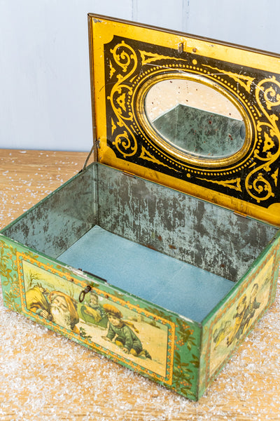 Antique French Christmas Treasure Tin