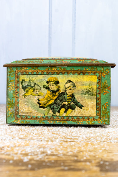 Antique French Christmas Treasure Tin