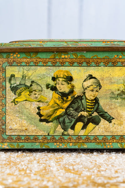 Antique French Christmas Treasure Tin