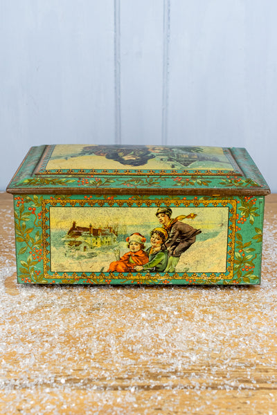 Antique French Christmas Treasure Tin