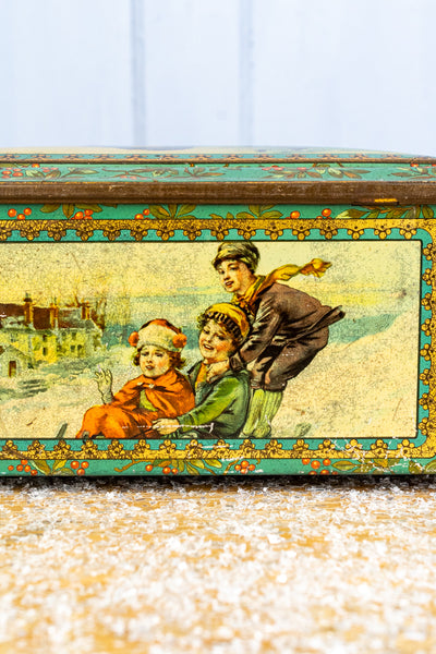 Antique French Christmas Treasure Tin