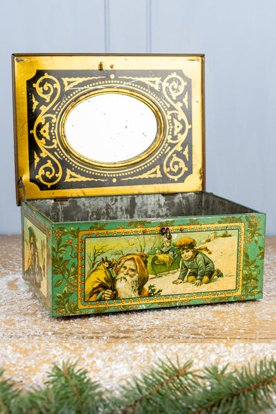 Antique French Christmas Treasure Tin