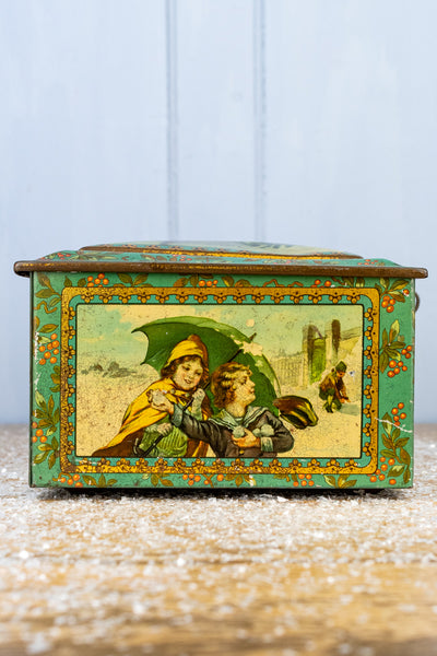 Antique French Christmas Treasure Tin