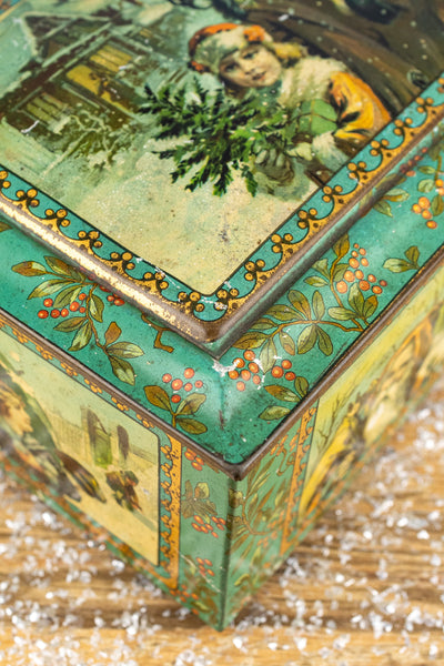 Antique French Christmas Treasure Tin