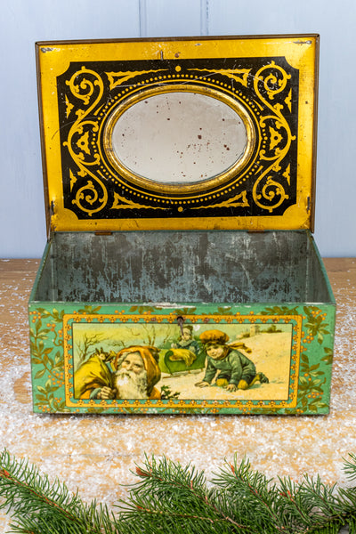 Antique French Christmas Treasure Tin