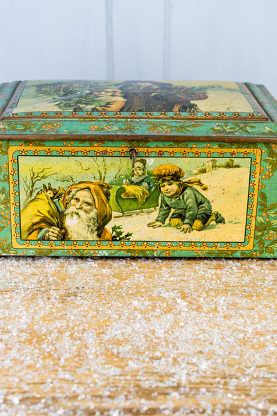 Antique French Christmas Treasure Tin