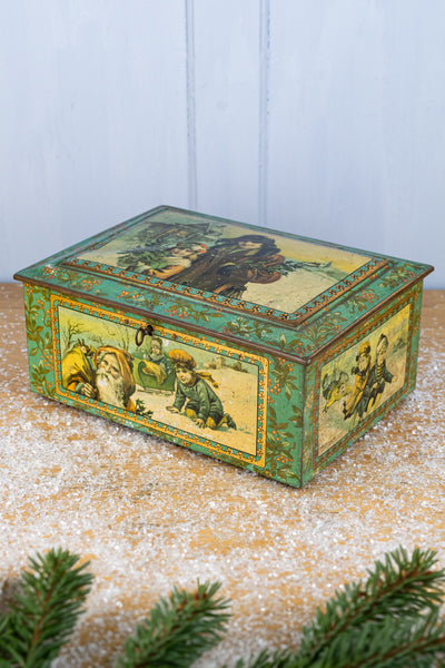 Antique French Christmas Treasure Tin