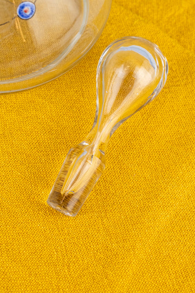 Antique French Clear Glass Enameled Decanter