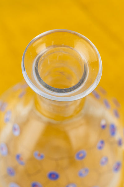 Antique French Clear Glass Enameled Decanter