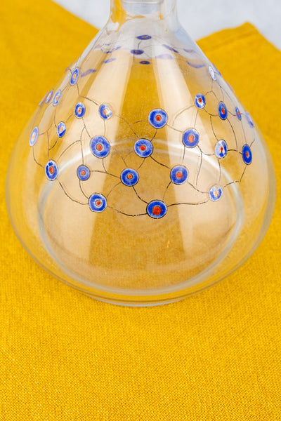 Antique French Clear Glass Enameled Decanter