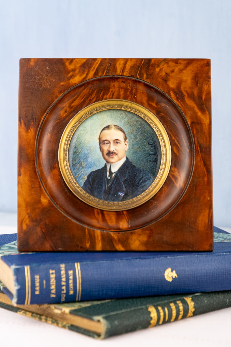 Antique French Framed Miniature Portrait, image 1 of 8